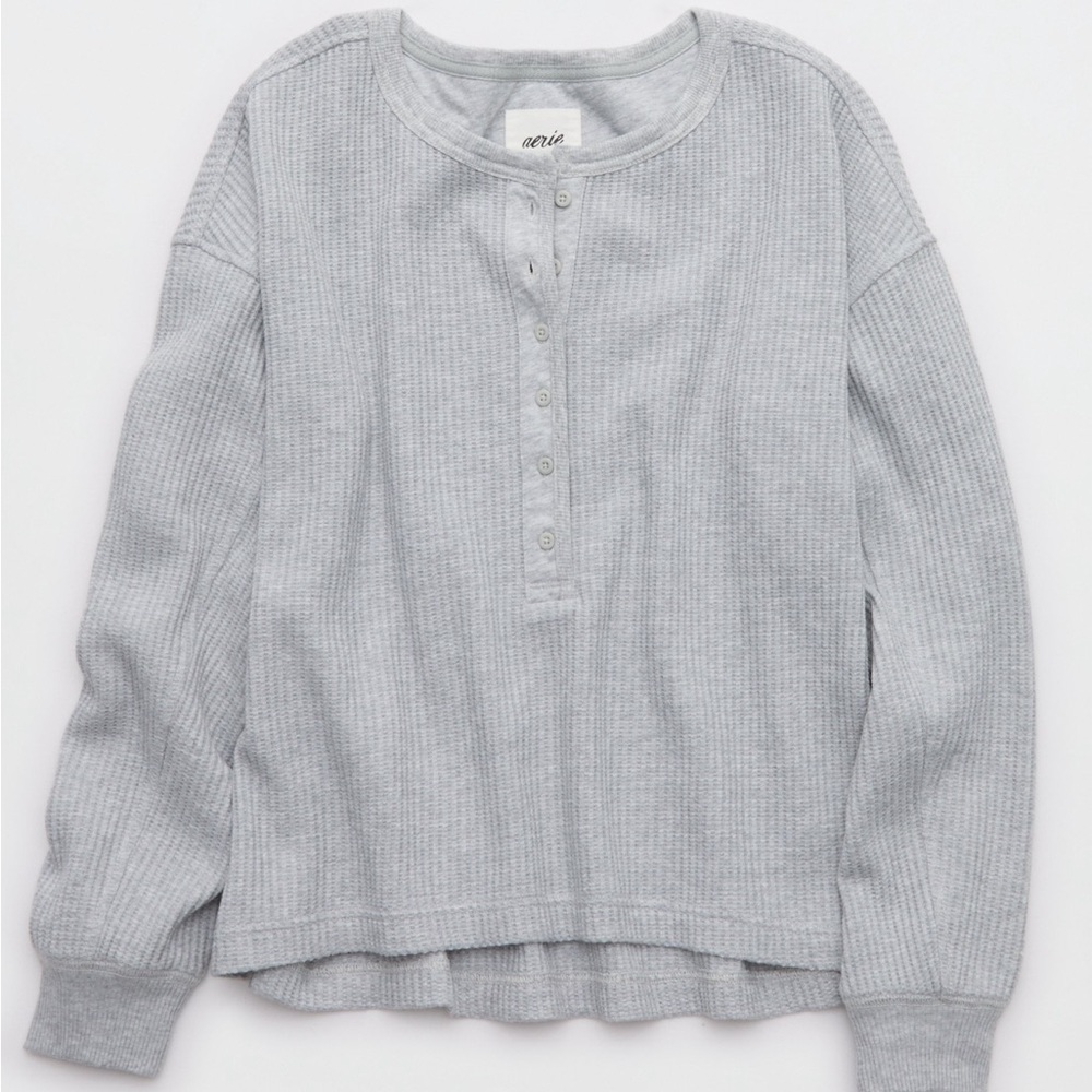 Aerie Henley waffle shirt